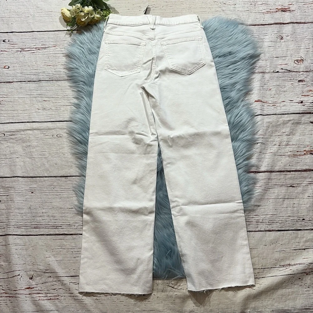 NWT J. Crew Slim Wide Leg Jean in White Wash sz 24